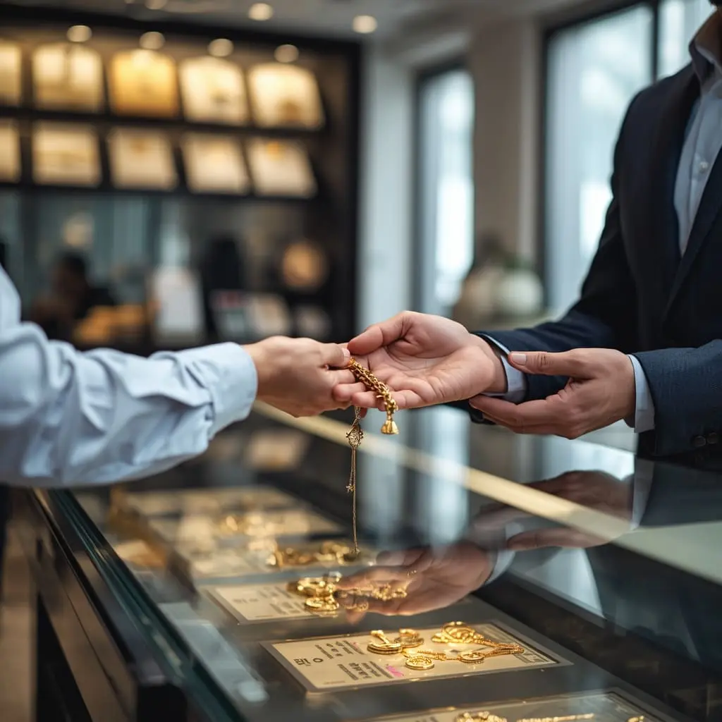 customer selling gold jewelry at the best place to sell gold