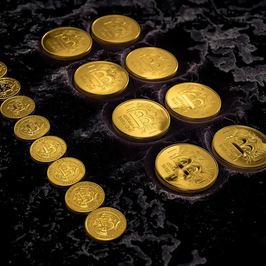 gold coins and gold bars displayed at the best place to sell gold