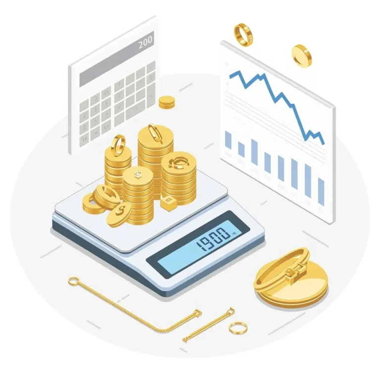 Scrap gold jewelry being weighed to calculate value