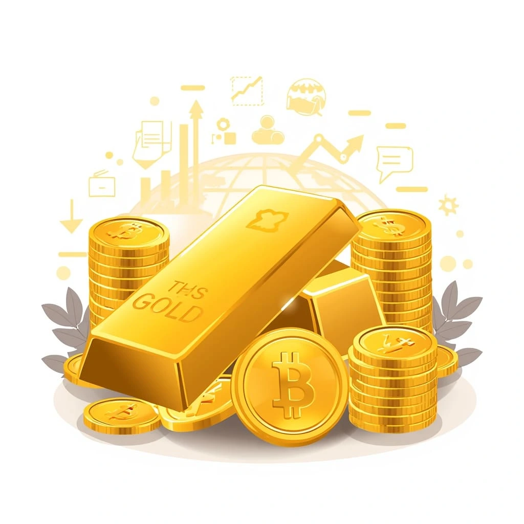 Gold bars and coins representing why gold is valuable