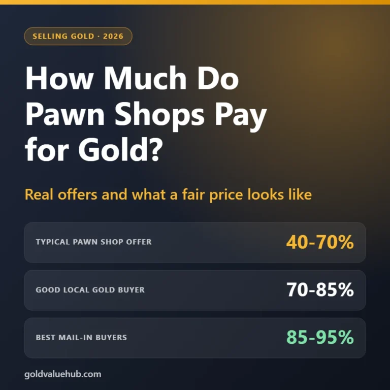 How much do pawn shops pay for gold: typical offers of 40 to 70 percent of melt value
