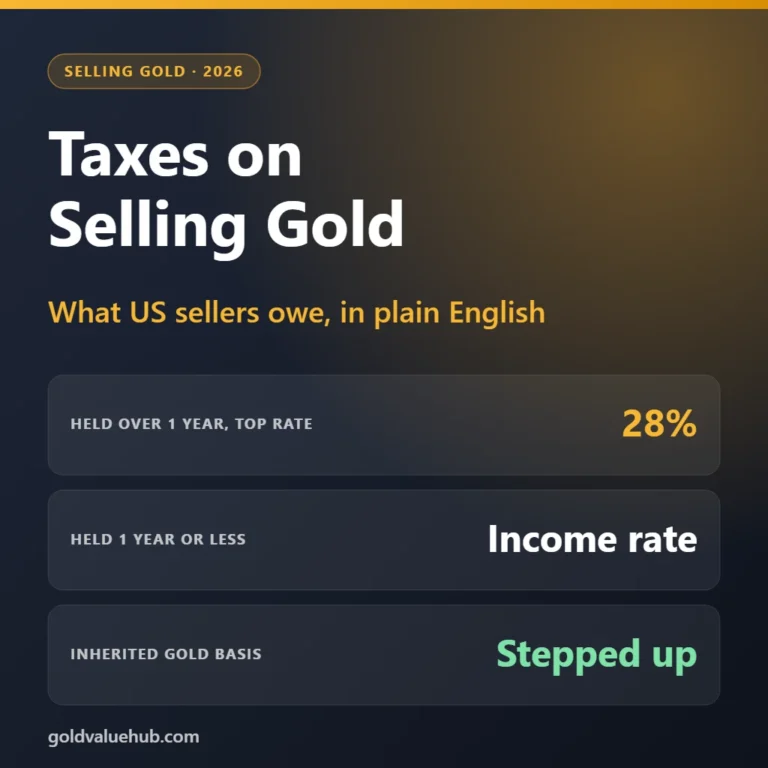 Taxes on selling gold in the US: 28 percent maximum collectibles rate for gold held over one year